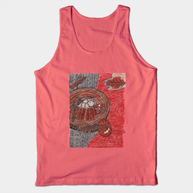 Pumpkin and Marshmallows Tank Top by Mila-Ola_Art